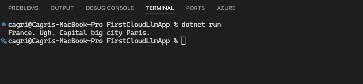 Run the cloud sample from the terminal